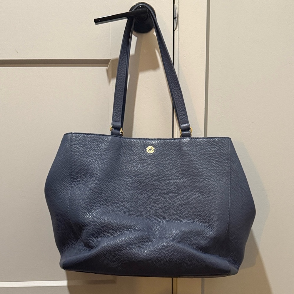 Dagne Dover Blue Allyn Leather Tote